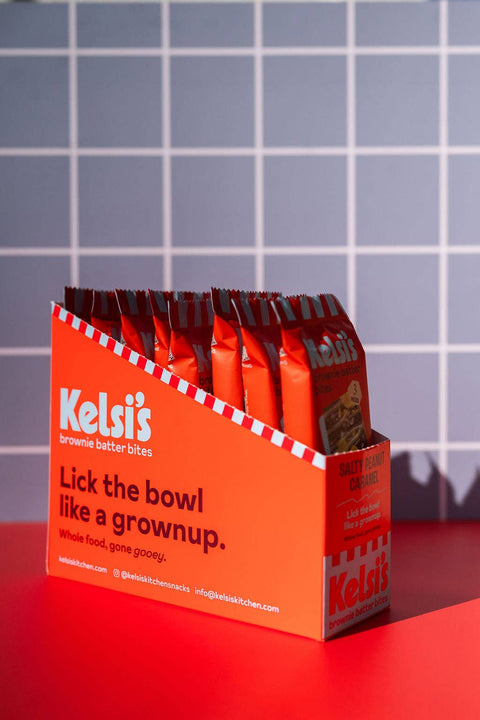 Salty Peanut Caramel Brownie Batter Bites, Gluten Free - Kelsi's