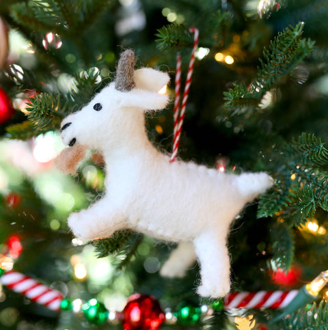 Goat Felt Wool Christmas Ornament - Ornaments 4 Orphans
