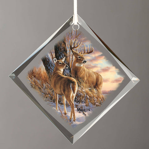 Twilight Escapade White Tail Deer, Glass Ornament - Art Brand Studios