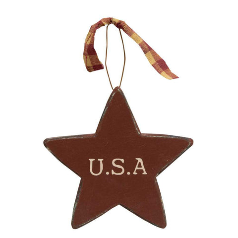 Patriotic Words Star Ornament, 3 Assorted - The Hearthside Collection