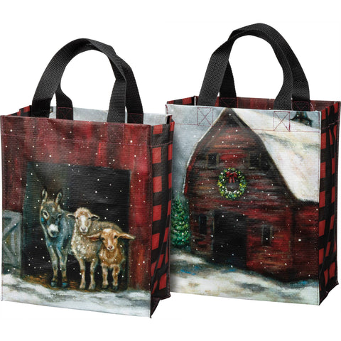 Snowy Farm Family Daily Tote, 8.8"x10.3"x4.8" - Primitives by Kathy