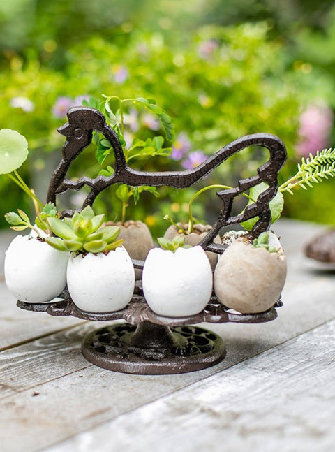 Cast Iron Egg Holder, 4.75"x7.25"x6.25" - Vagabond Vintage