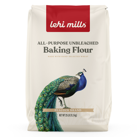Peacock All Purpose Unbleached Flour: 25 lb - Lehi Mills