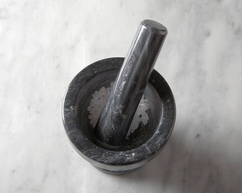 Marble Mortar and Pestle, Black, 4" - Fox Run Brands