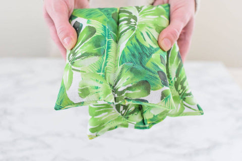 Heating Pad Neck Wrap, Hot + Cold Flaxseed, Green Foliage - Wild Clementine Co.