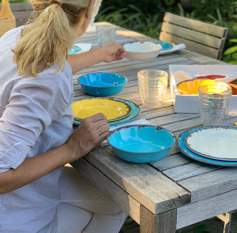 Melamine Dinnerware, Set of 12, Multicolor - Fox Run Brands