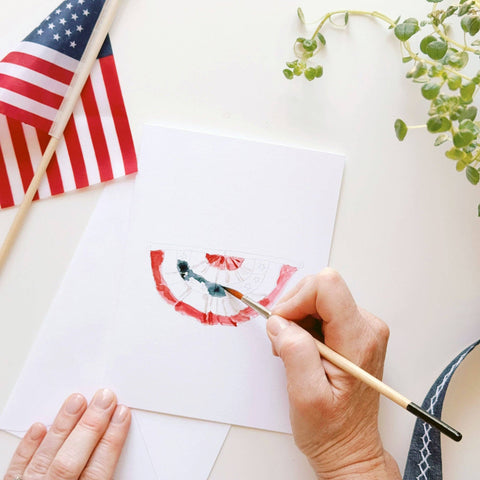 Americana Paintable Watercolor Notecards, Set of 8 - Emily Lex Studio