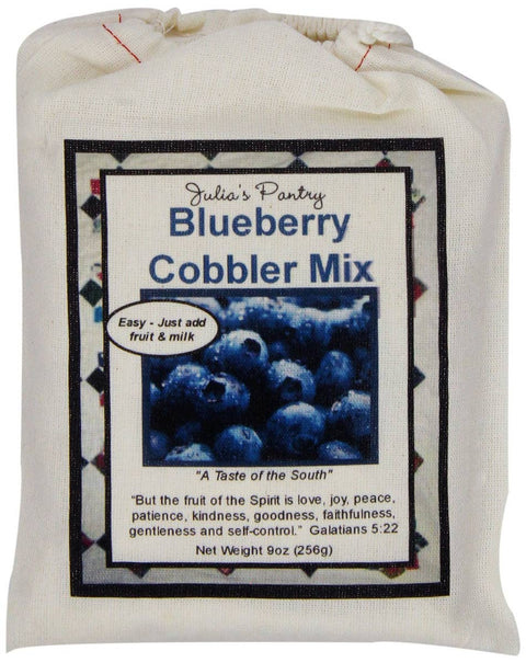 Blueberry Cobbler Mix, 9 oz Cloth Bag - Julia's Southern Foods, LLC