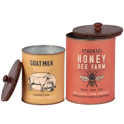 Honey & Milk Canisters, Set of 2 - Primitives by Kathy