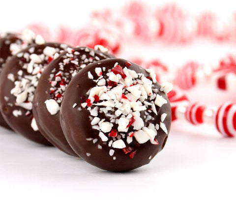 Peppermint Tea Cookies in Dark Chocolate, 8 oz - Cranberry Sweets & More