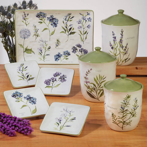 Fresh Herbs Canape Plates 6 in - Set of 4 - Certified International