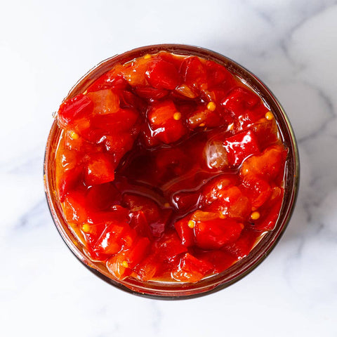 Red Pepper Relish, Medium Heat, 12 oz - Fourth Creek Food Co.
