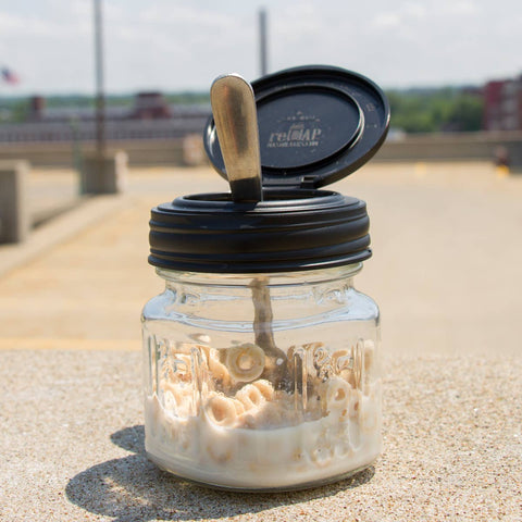Mason Jars Flip Lid - Regular Mouth / Black - reCAP Mason Jars