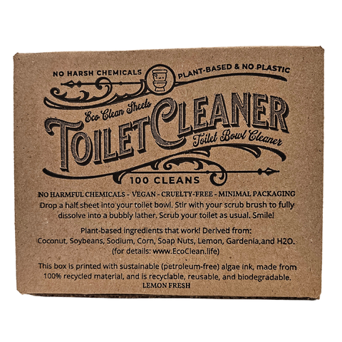 Eco Clean Toilet Bowl Cleaner Sheets, 100 Sheets - Symbiotic Products LLC