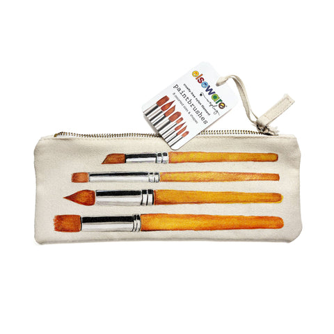 Paintbrush Set of 8 Assorted, Nylon Filament in Canvas Bag - elseware unplug / eco-kids