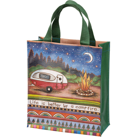 Life Is Better By A Campfire Daily Tote, 8.8"x10.3"x4.8" - Primitives by Kathy