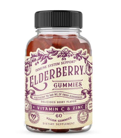 Elderberry Gummies with Zinc + Vitamin C, 60 count - Roots And Leaves