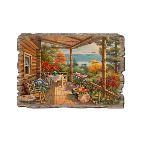 Summer Deck, Wood Rustic Edge Postcard - DaydreamHQ