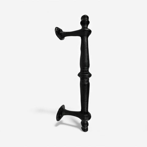 Door Handle, Black Cast Iron Farmhouse Door Pull Hardware, 9.25", Single - Iron & Blossom