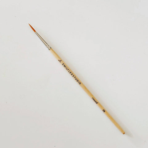 Watercolor Paintbrushes, Wood, set of 5 - Emily Lex Studio