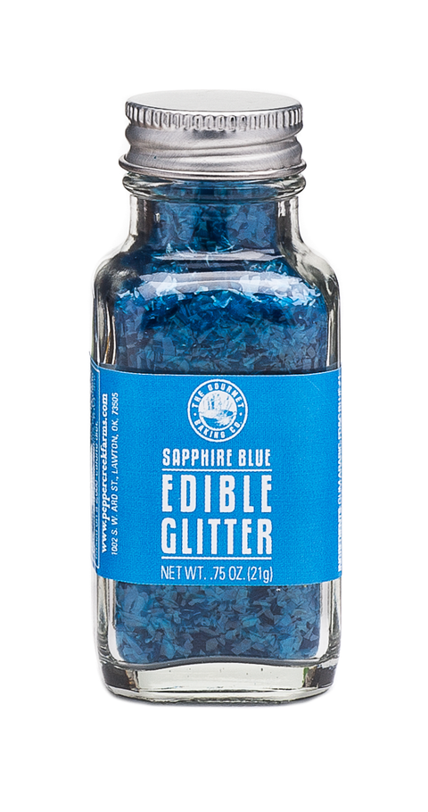 Sapphire Blue Edible Glitter, 0.75 oz - Pepper Creek Farms