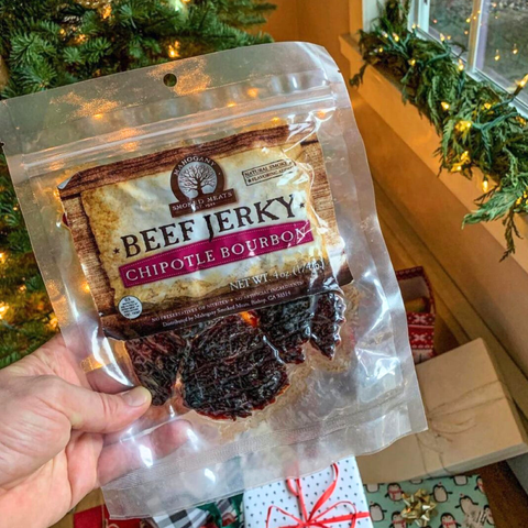 Chipotle Bourbon Beef Jerky, All-Natural, 4oz - Mahogany Smoked Meats