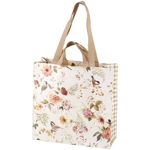 Chickadees Market Tote, 15.5"x15.3"x6" - Primitives by Kathy