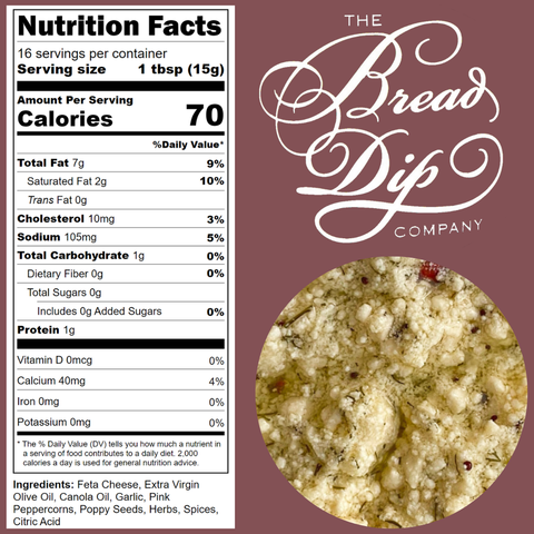 Feta & Pink Peppercorn Bread Dip, 8 oz - The Bread Dip Company