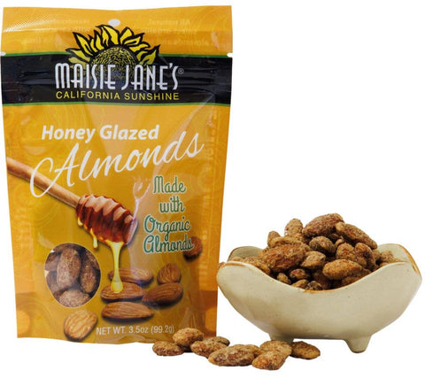 Honey Glazed Almonds Made with Organic Almonds, 3.5oz - Maisie Jane’s