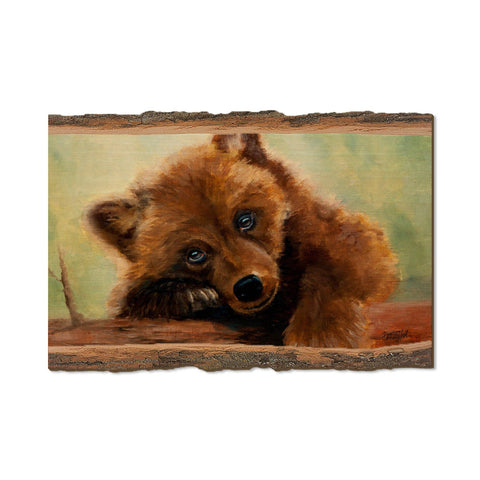 Bear Cub, Wood Live Edge Postcard - DaydreamHQ