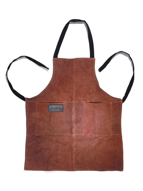 Outset Brown Leather Grill Apron, One Size, 27" x 30" - Fox Run Brands