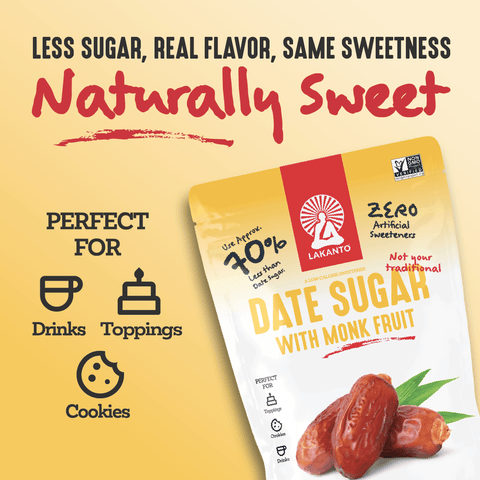 Date Sugar with Monkfruit Sweetener, 1 lb - Lakanto