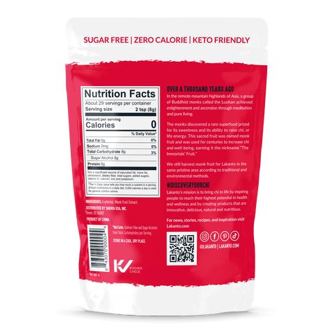 Classic Monk Fruit Sweetener w Erythritol, 8.29 oz - Lakanto