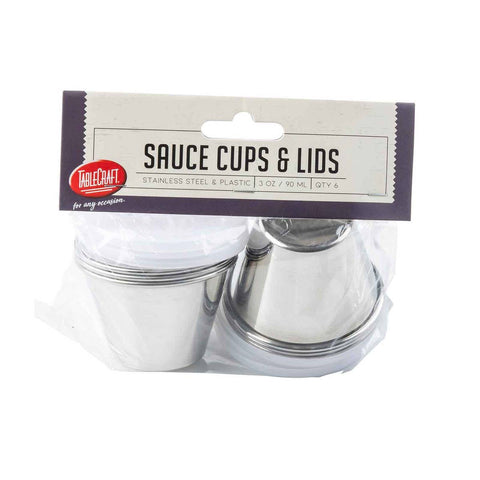 3 oz Sauce Cups with Clear Lids, Pack of 6 - TableCraft