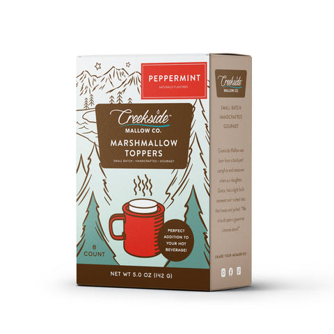 Marshmallow Toppers: Peppermint, 8 count - Creekside Mallow Co.