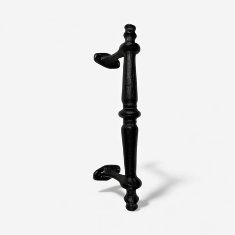 Door Handle, Black Cast Iron Farmhouse Door Pull Hardware, 9.25", Single - Iron & Blossom