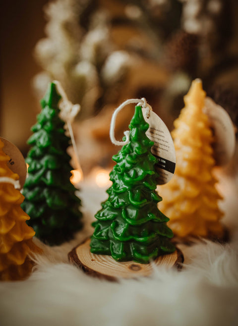 Beeswax Candle Fir Trees - The Holton Homestead