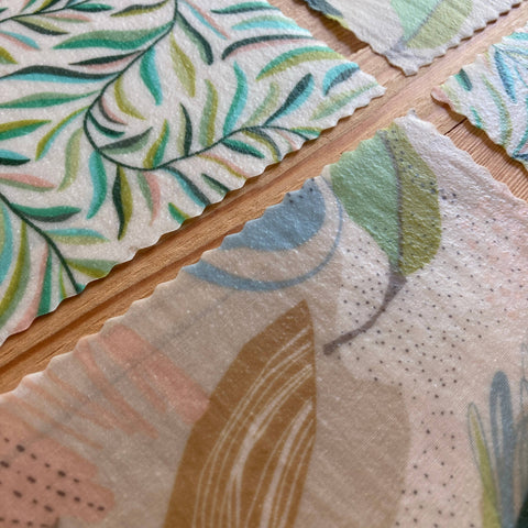 Beeswax Wraps, Fresh Flora, Half-Pint set of 4, 6"x6" - Shor