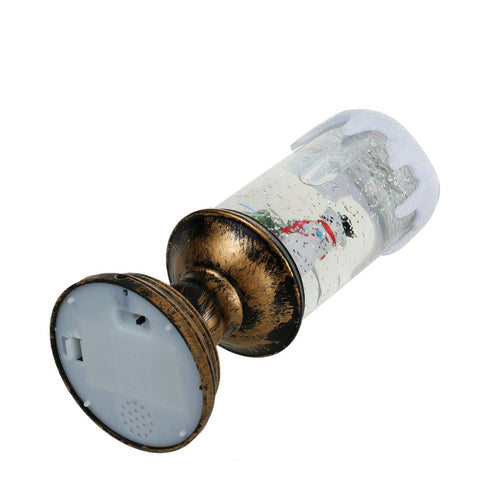 Christmas Musical Snow Globe Candlestick Lantern with Snowman Scene for Christmas Decoration - SINT