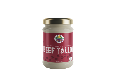 Premium Rendered Beef Tallow - 14 oz Jars - Cornhusker Kitchen