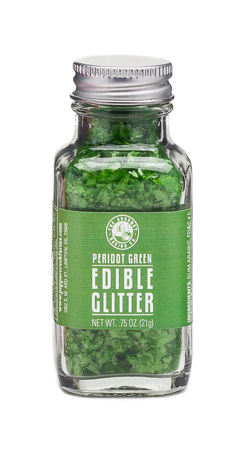 Peridot Green Edible Glitter Sprinkles, 0.75 oz - Pepper Creek Farms