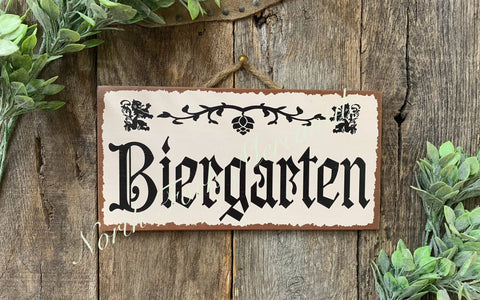 Biergarten Sign, 6"x12" - North Fork Mercantile
