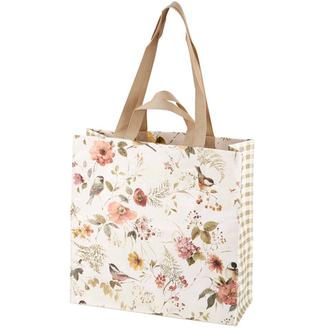 Chickadees Market Tote, 15.5"x15.3"x6" - Primitives by Kathy