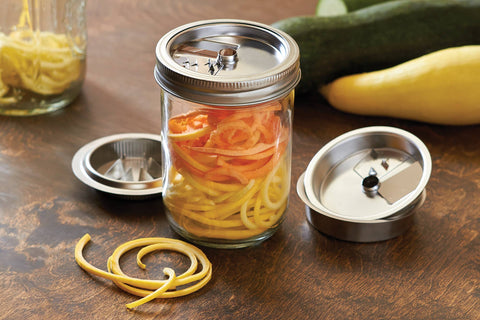 Jarware 3 in 1 Spiralizer for Wide Mouth Mason Jar - Fox Run Brands
