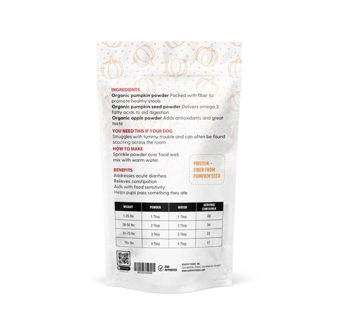 Pumpkin Powder Mix for Dogs - Organic - Hearthy Foods