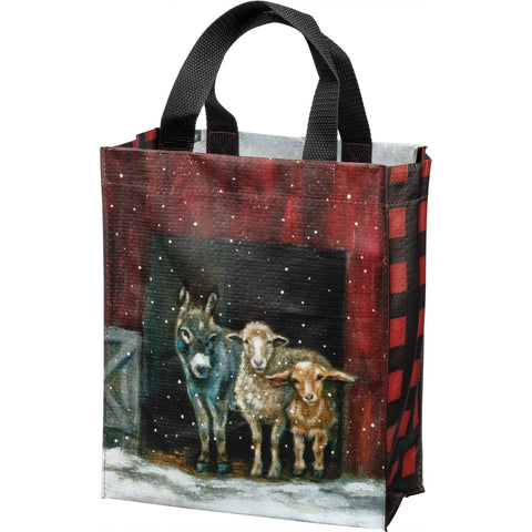 Snowy Farm Family Daily Tote, 8.8"x10.3"x4.8" - Primitives by Kathy