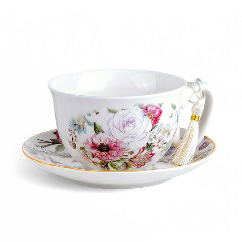 Dream Garden Bone China Cup and Saucer Set, in Gift Box