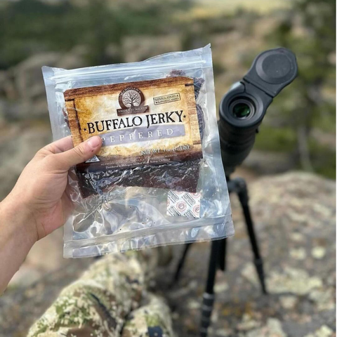 Black Peppered Buffalo Jerky, All-Natural, 3 oz - Mahogany Smoked Meats
