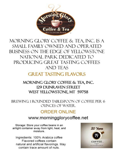 Morning Glory Blend, Medium Roast Coffee: 12 oz, Whole Bean - Morning Glory Coffee