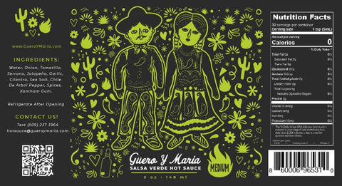 Salsa Verde Hot Sauce - Güero Y María